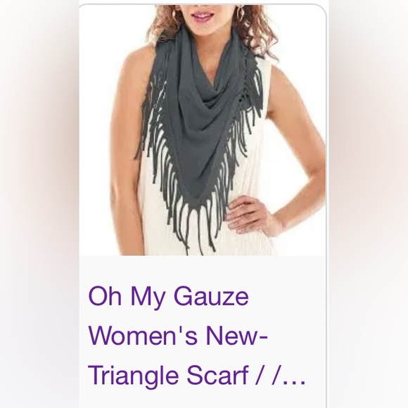 Oh My Gauze Women’s Triangle Scarf:O/S in KHAKI (524) - Picture 4 of 4